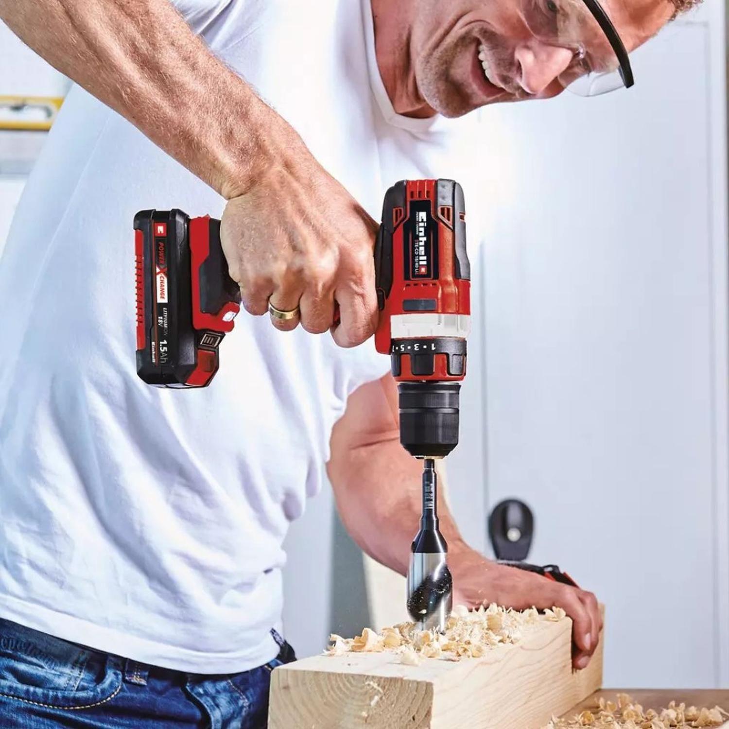 Kit Taladro Ator. Einhell Te-cd 18/40 + Carg y Bat 2,5 AH-5