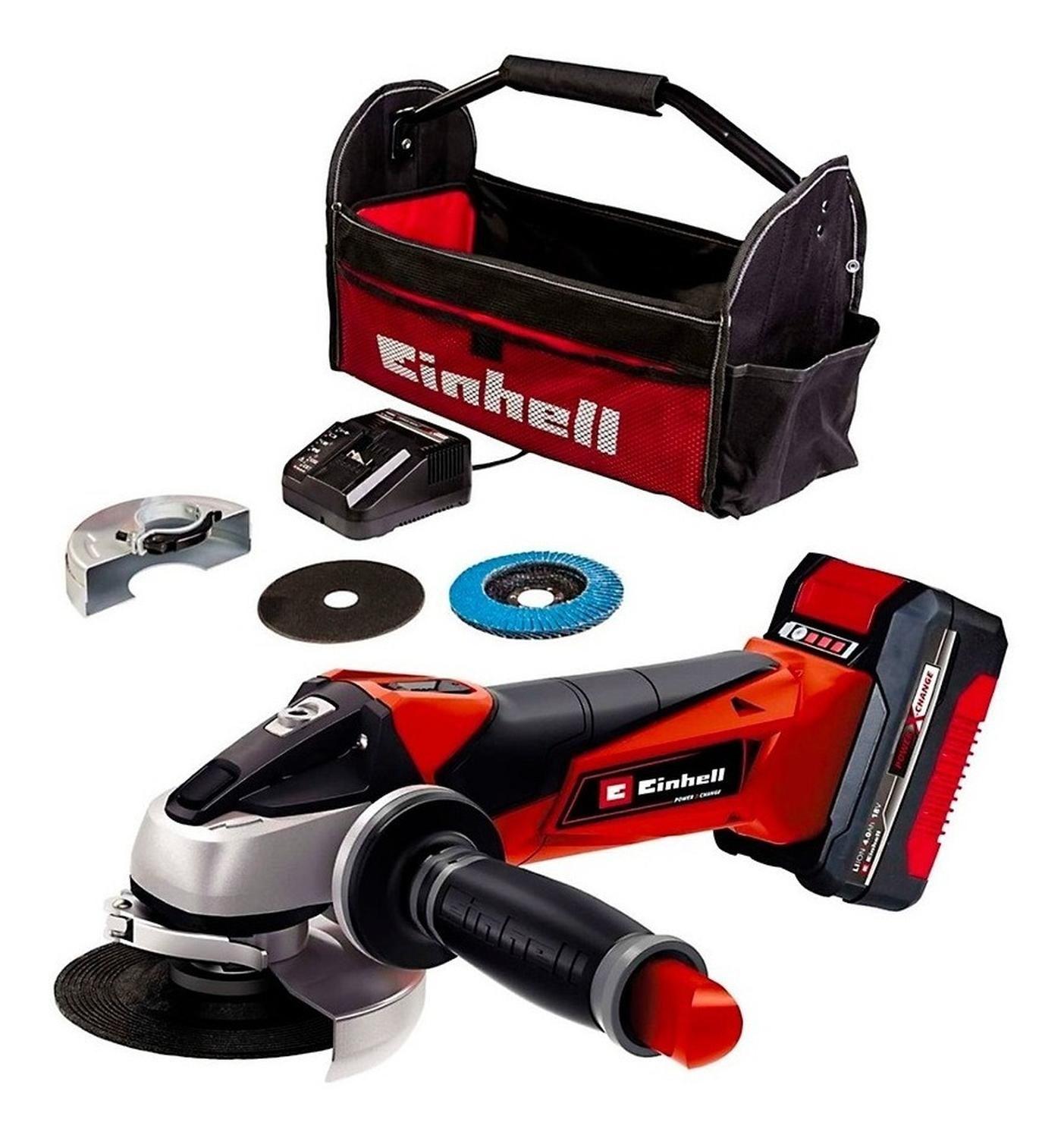 Kit Esmeril Inalambrico Einhell Te-ag 18/115 Li (1x4,0 Ah)-0