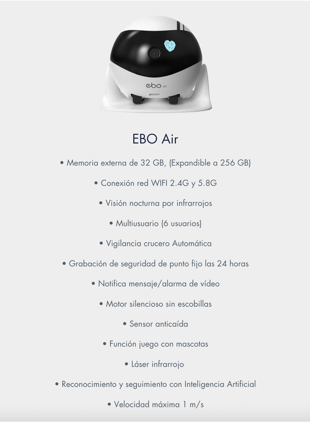 EBO AIR, robot cámara, compañero inteligente-3