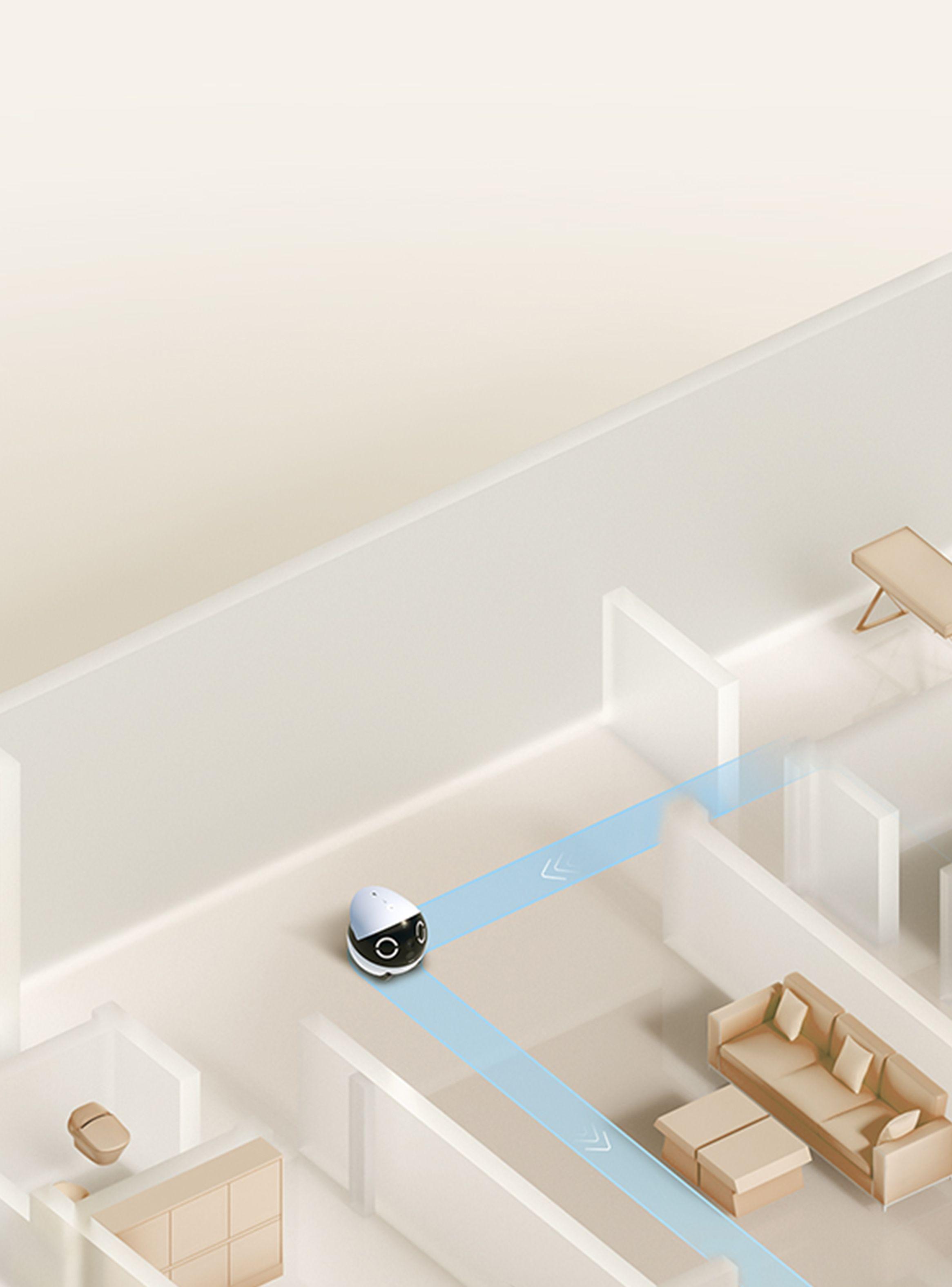 Rola Mini, cámara de seguridad móvil, wifi, para cuidar la casa, niños, adultos y mascotas.-3