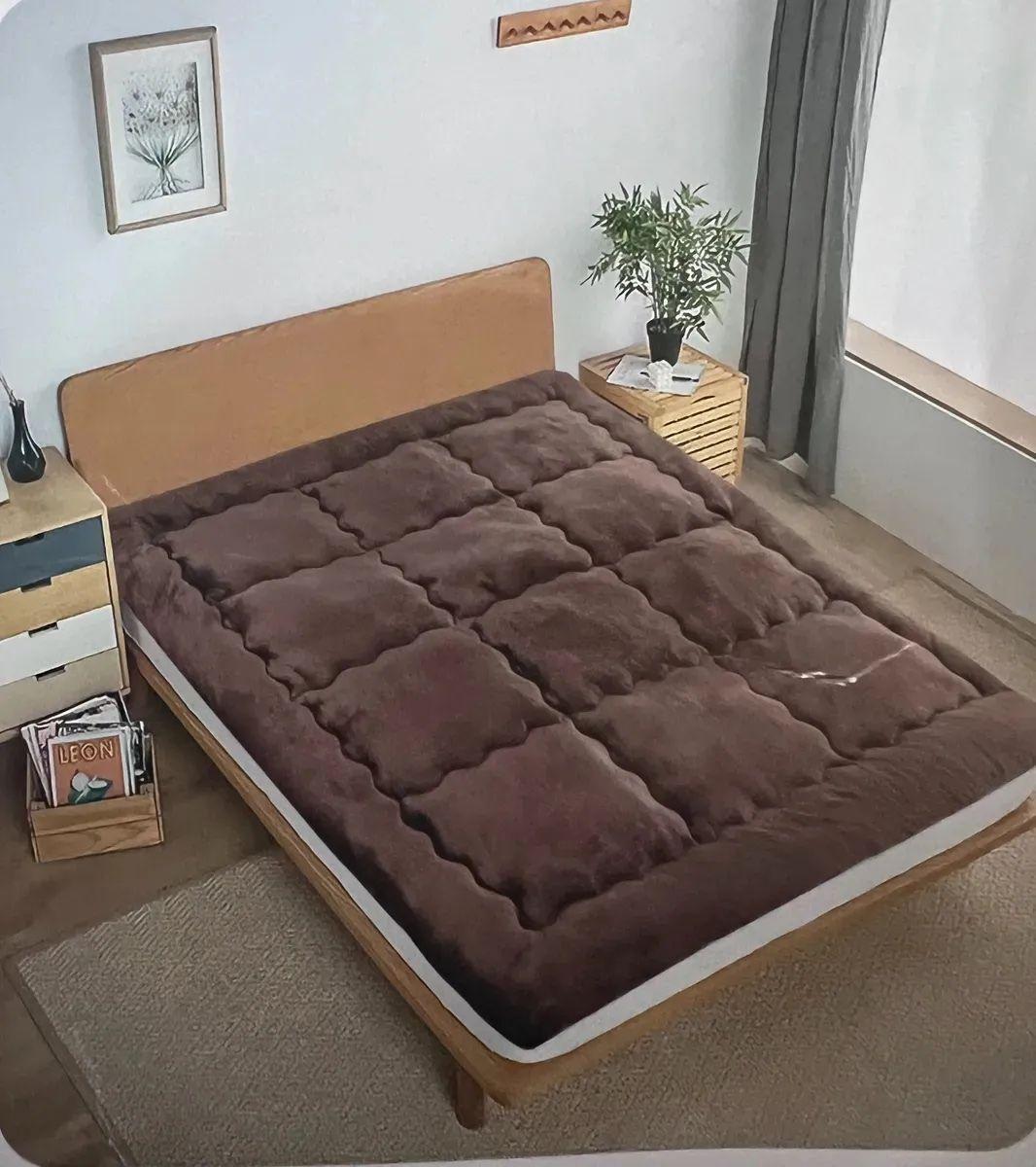 CUBRECOLCHON MARRON 2 PLAZAS ULTRA ACOLCHADO CUBRE COLCHON-2