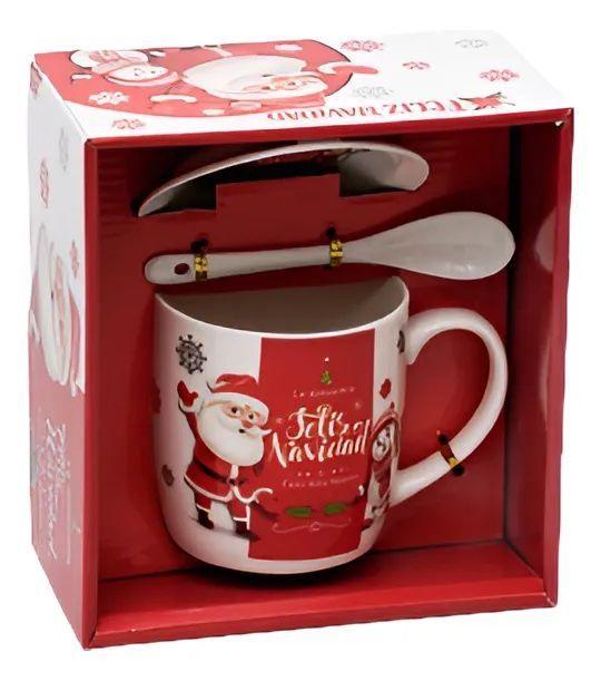 PACK DE TAZON PLATO Y CUCHARA DE NAVIDAD-0