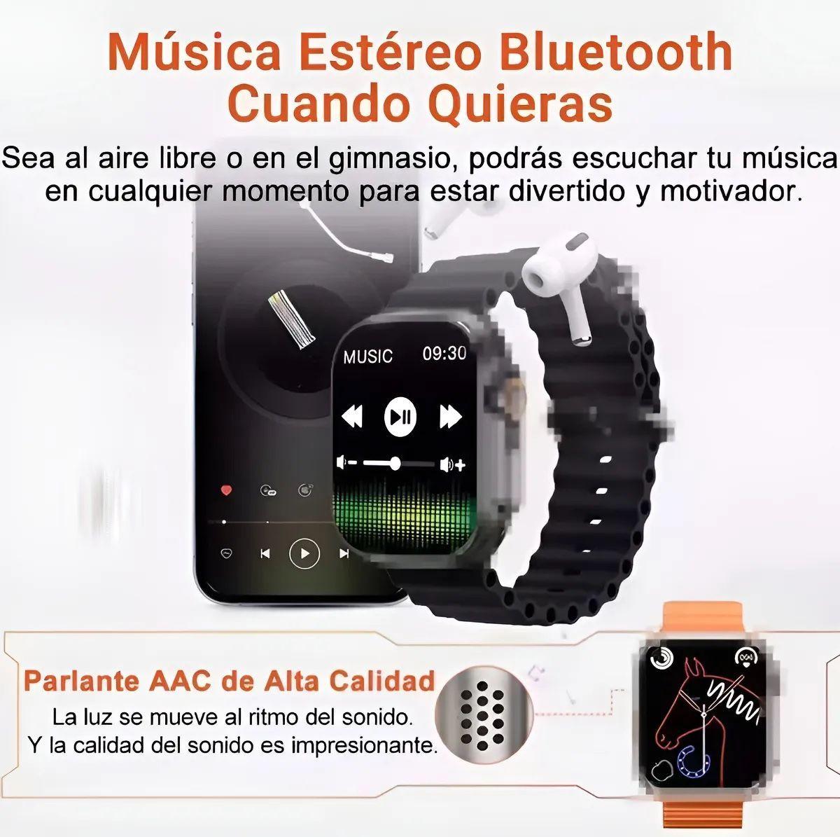 Reloj Inteligente Smart Watch T9 Bluetooth 3 Correas-4