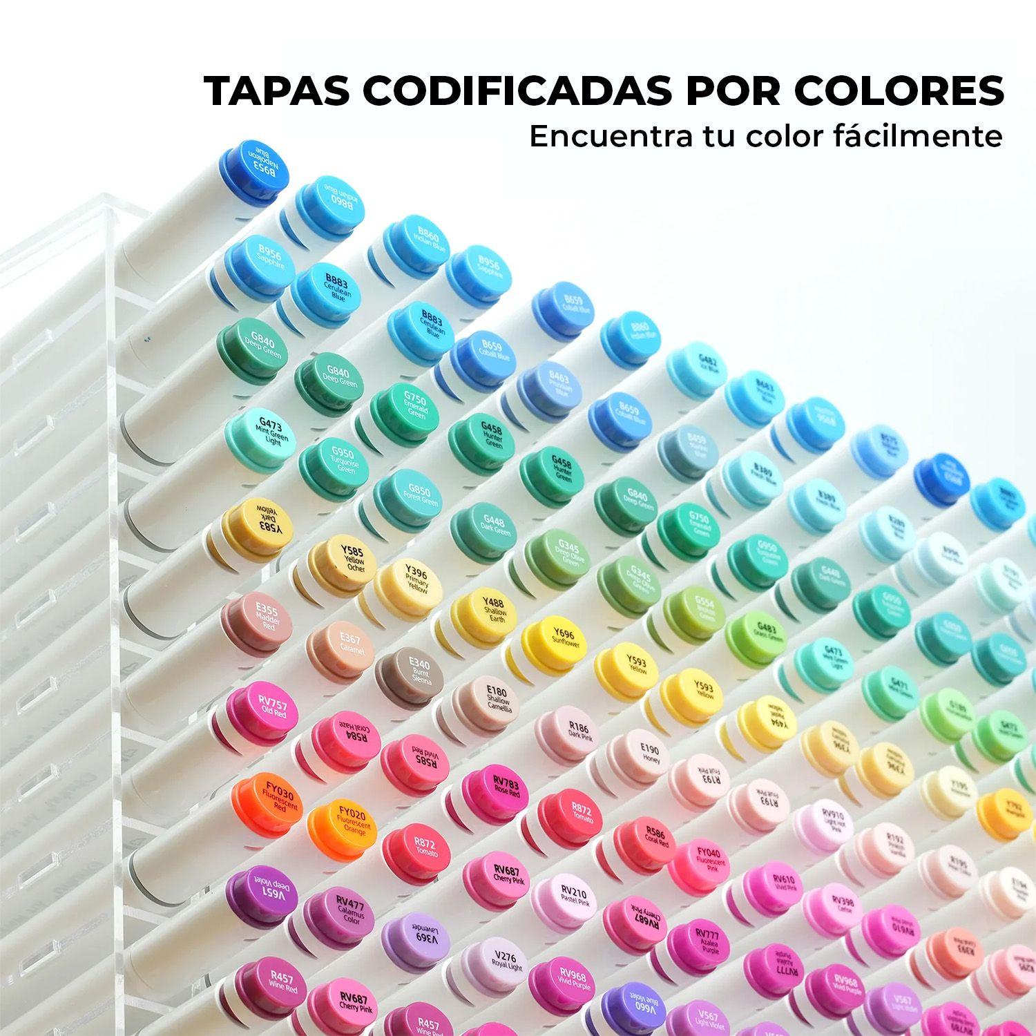 Ohuhu 320 Marcadores Alcohol + 1 Blender Oahu Fina&Biselada-3