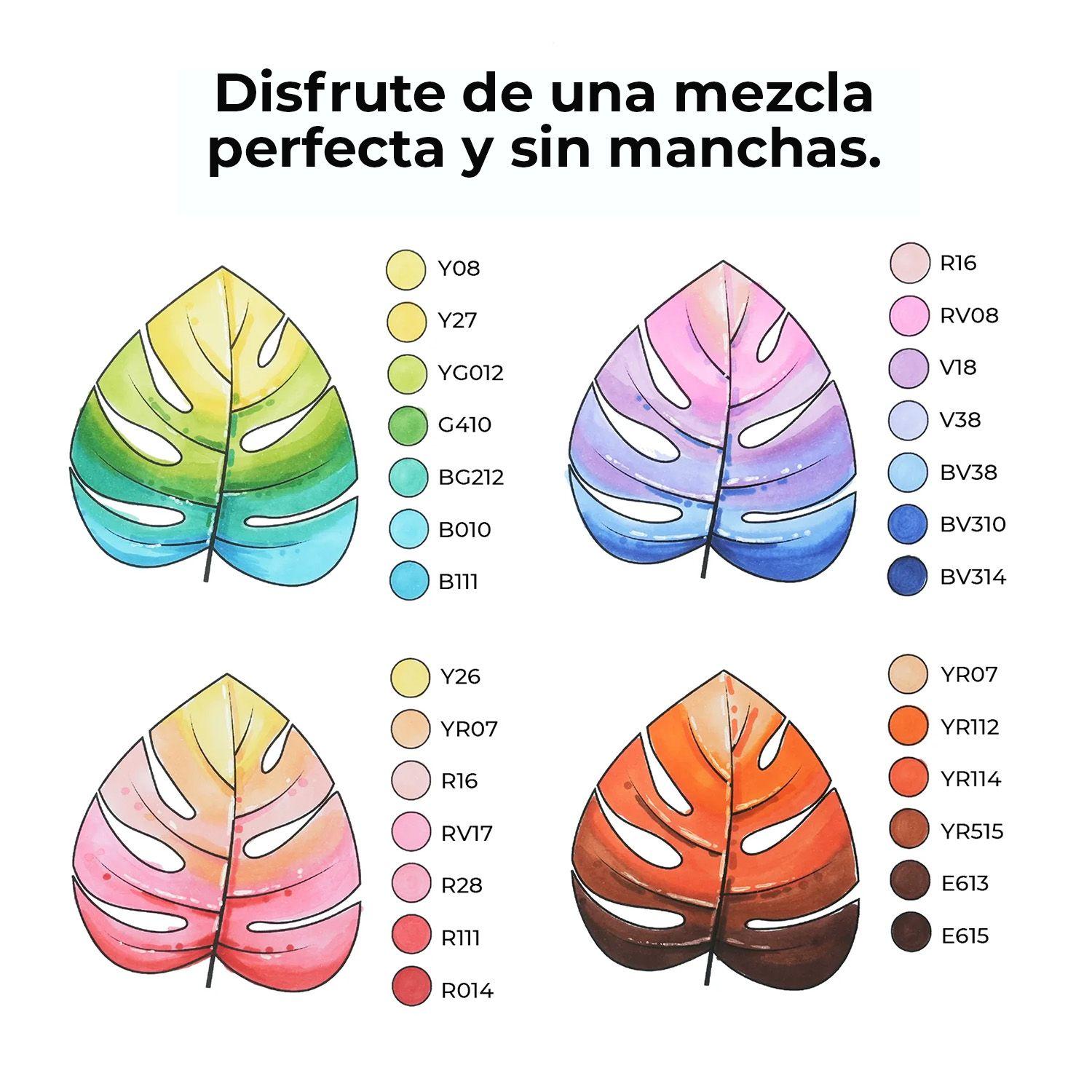 Ohuhu 320 Marcadores Alcohol + 1 Blender Oahu Fina&Biselada-5