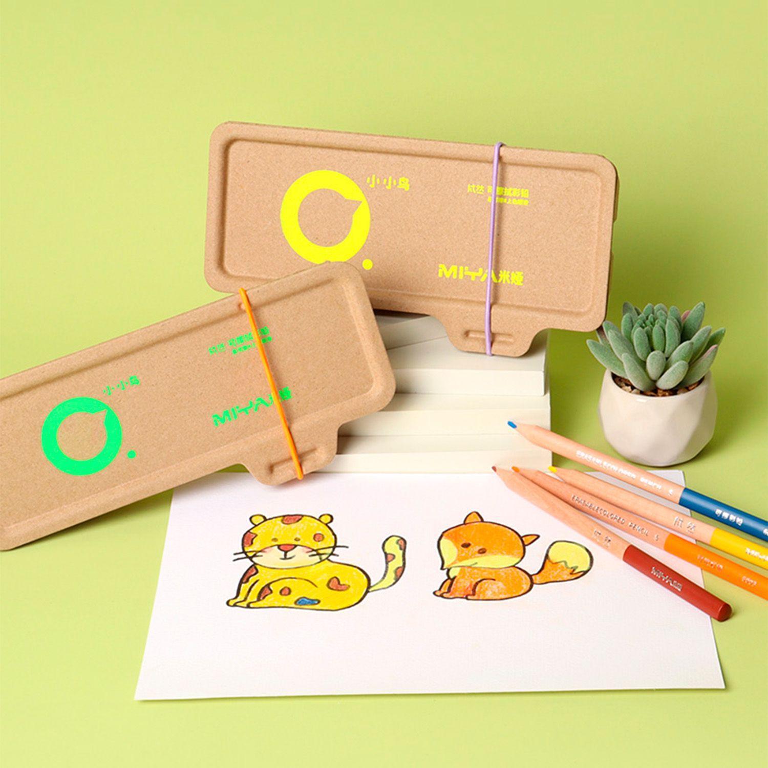 MIYA 12 Lápices Ergonómicos de Color Borrable Ecológicos-4