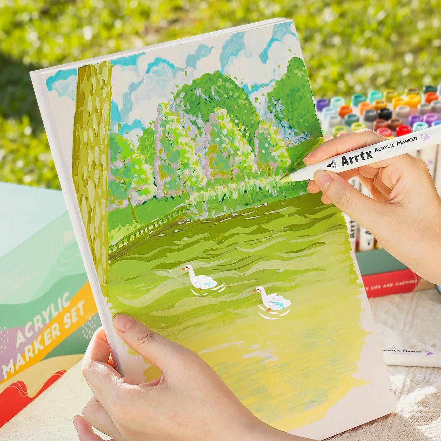 Arrtx 60 Marcadores Acrílicos Punta Pincel 60C - Paisajes-7