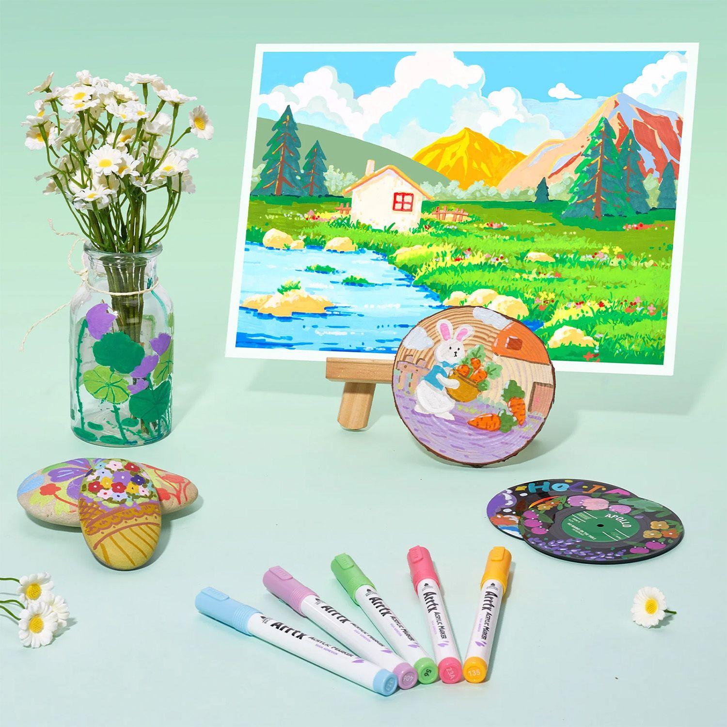 Arrtx 90 Marcadores Acrílicos Punta Pincel 90B - Paisajes-5