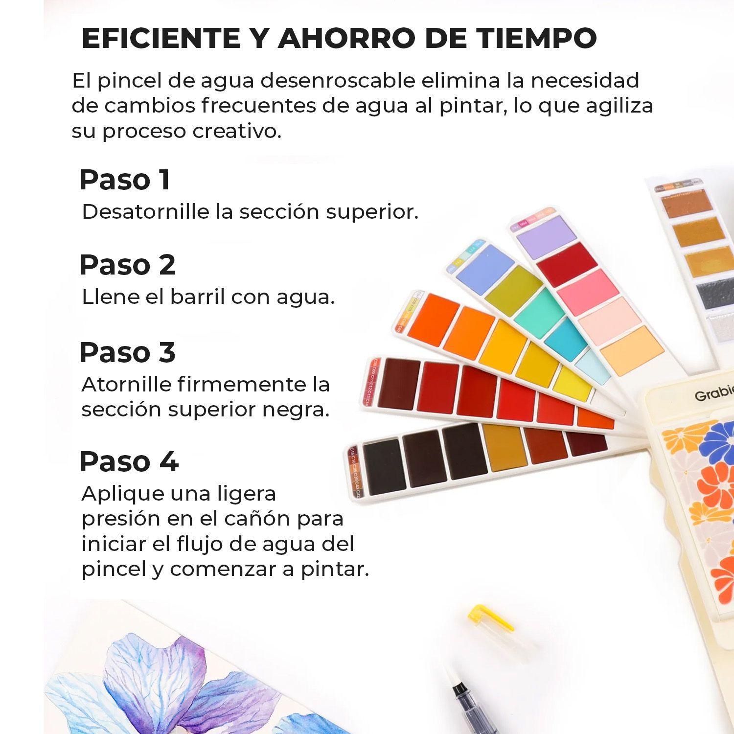 Grabie Set de Acuarela Plegable de 56 colores con Pincel-6