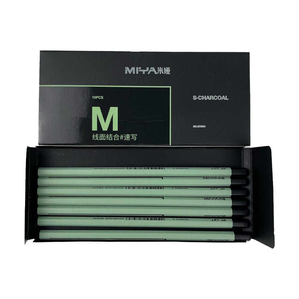 LÁPIZ DE CARBÓN MIYA M SERIES 10UNDS PARA SKECTH-2