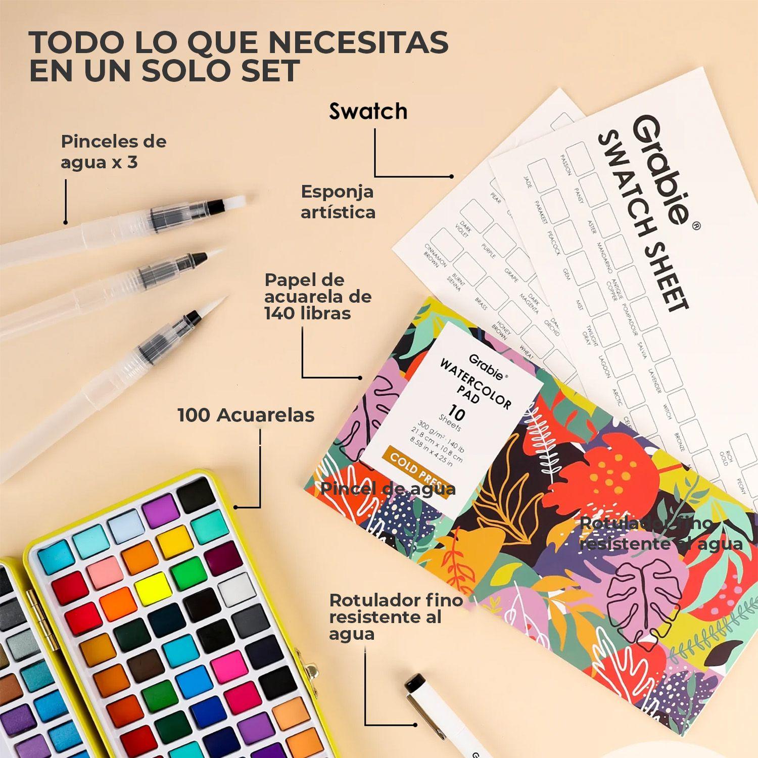 Grabie Set de Acuarelas Premium todo en uno 100 colores-4