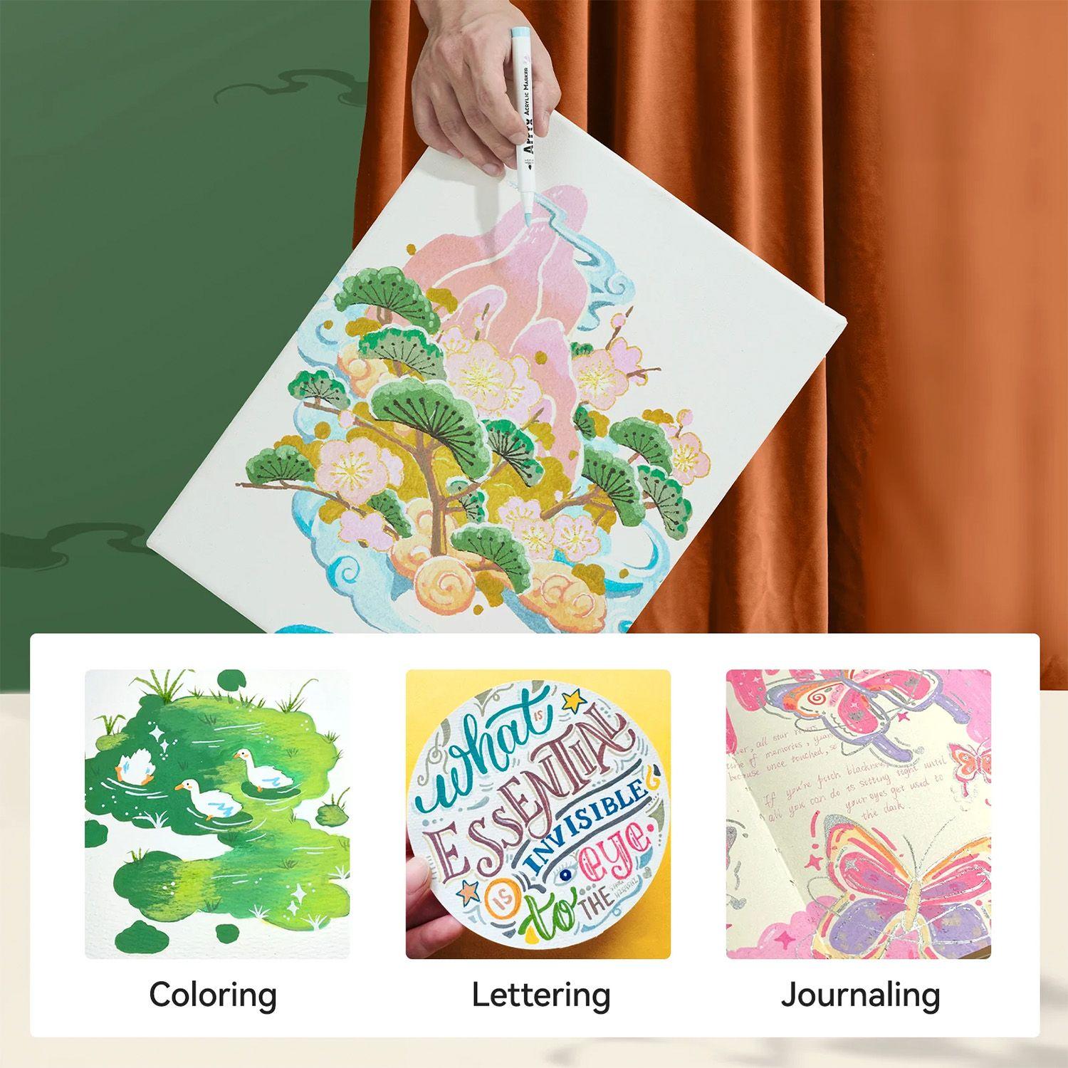 Arrtx 90 Marcadores Acrílicos Punta Pincel 90A-7