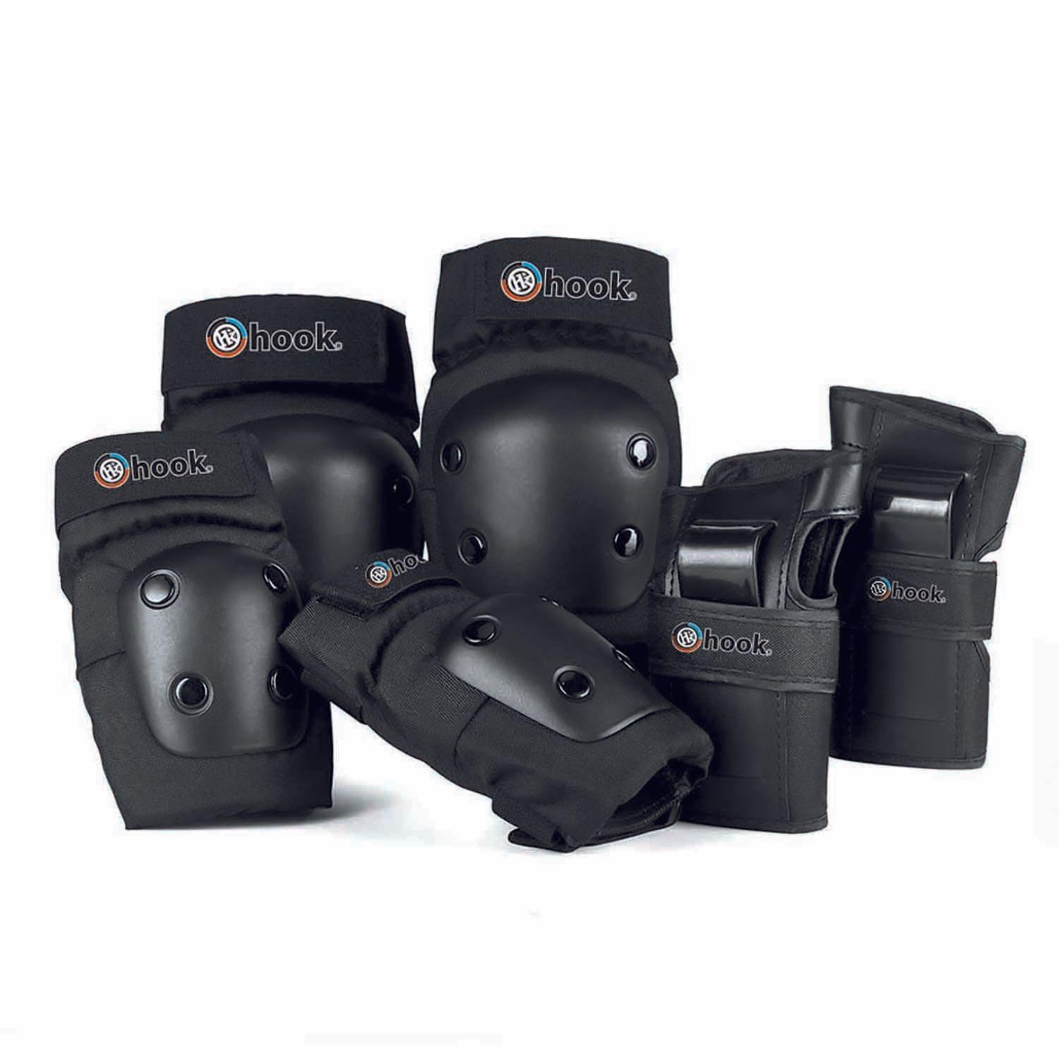 Set De Protecciones Adulto Hook Black M-4