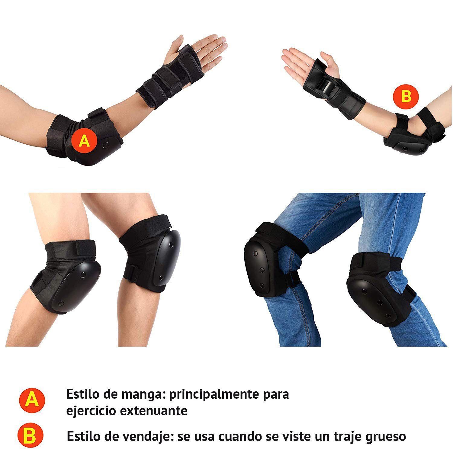 Set De Protecciones Adulto Hook Black M-7