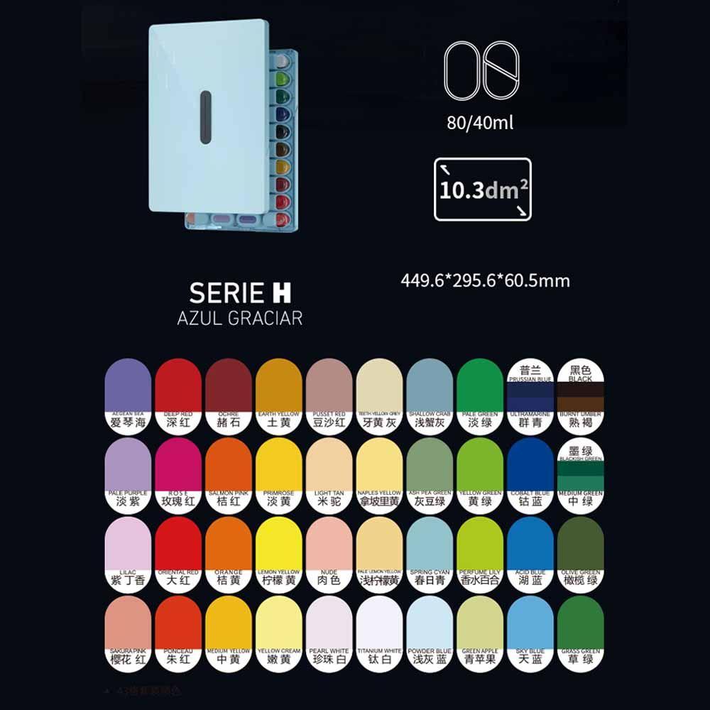 Gouache Miya Serie H Himi 43 Colores-3