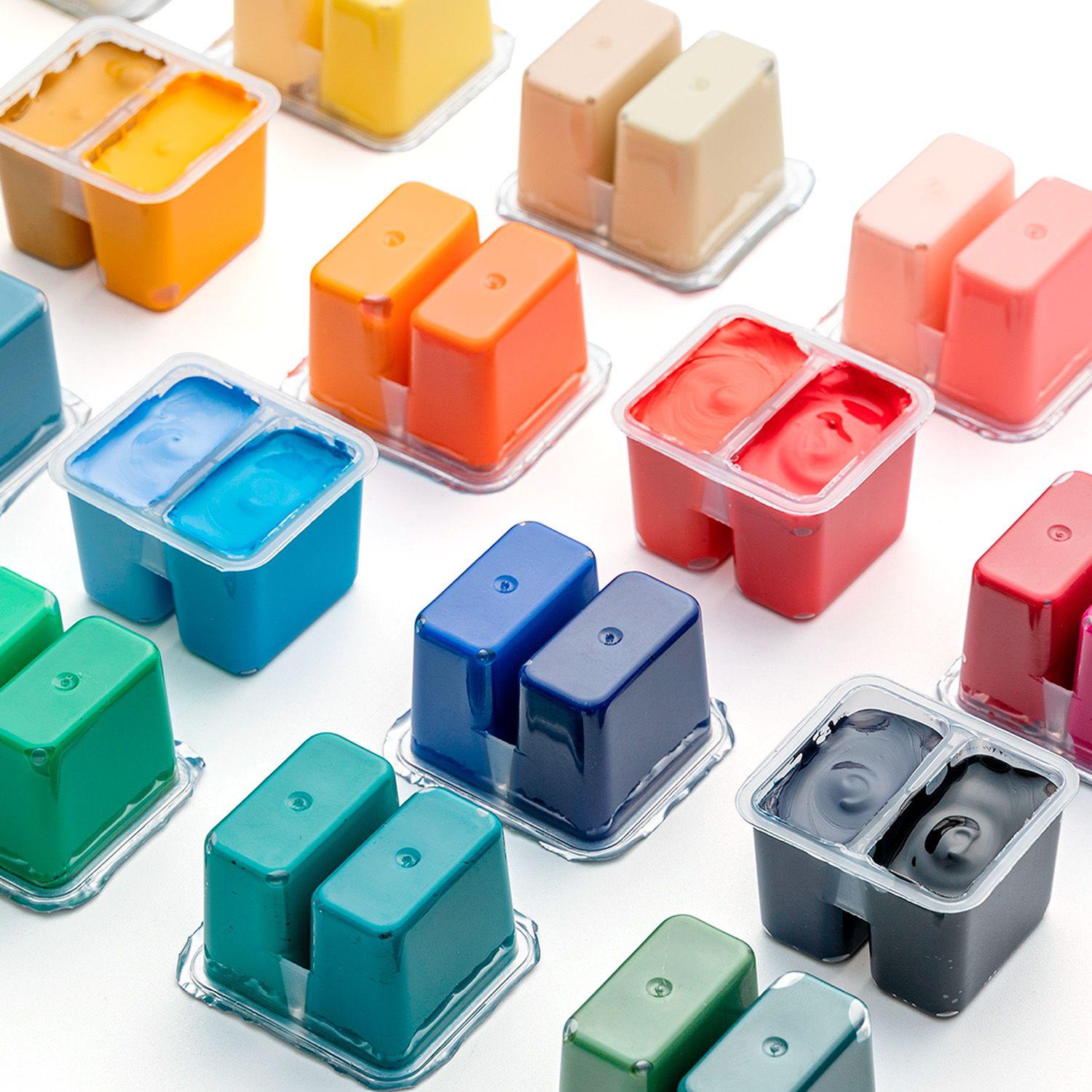 HIMI Set Gouache 36 Colores Twin Cup 12g + 3 Pinceles Morado-2