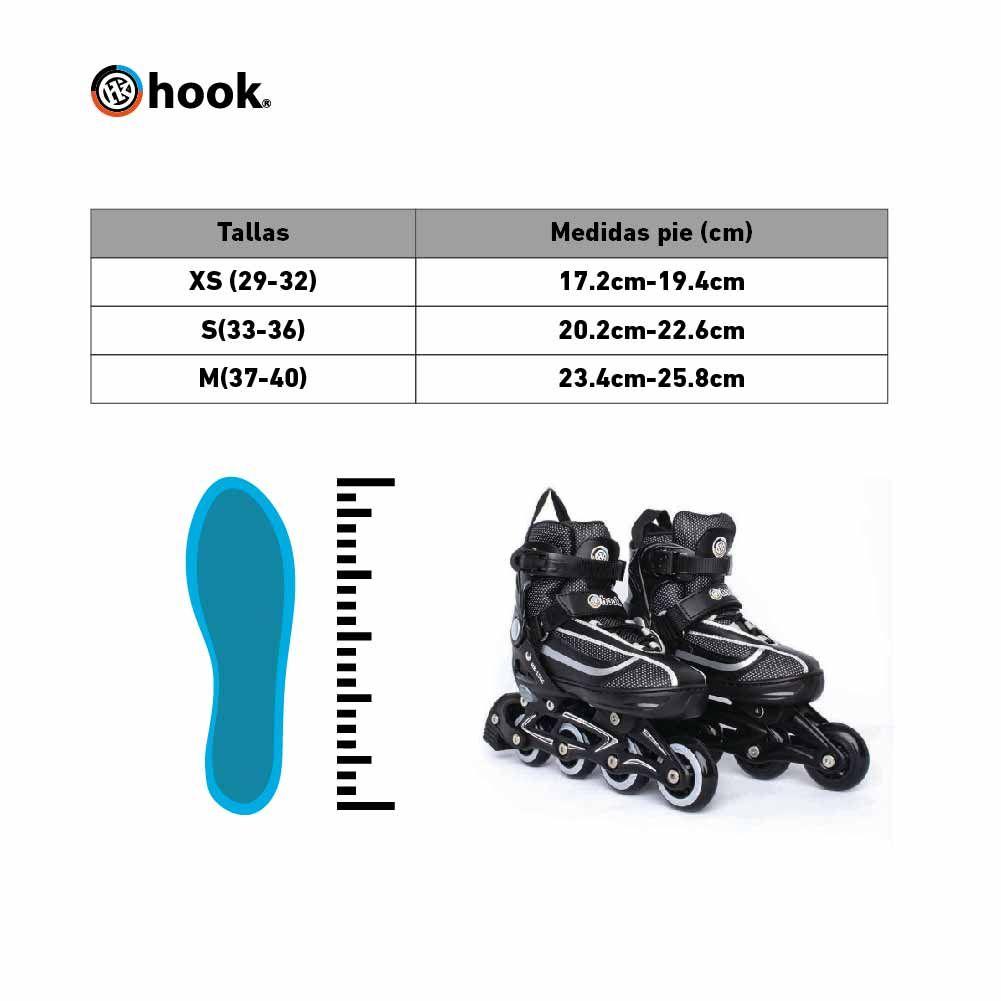 Patines En Linea Extensible Hook Fitness Negro-4