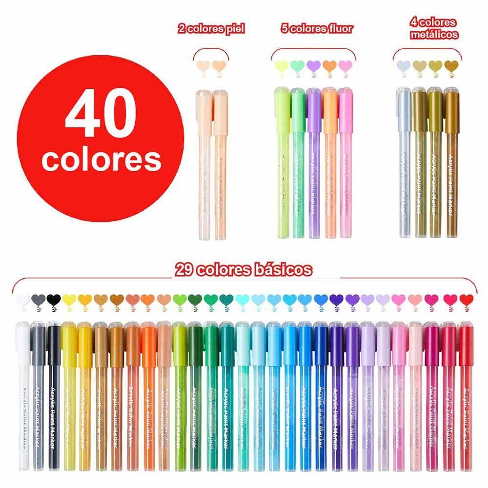 Ohuhu 40 Marcadores Acrílicos Para Manualidades-7