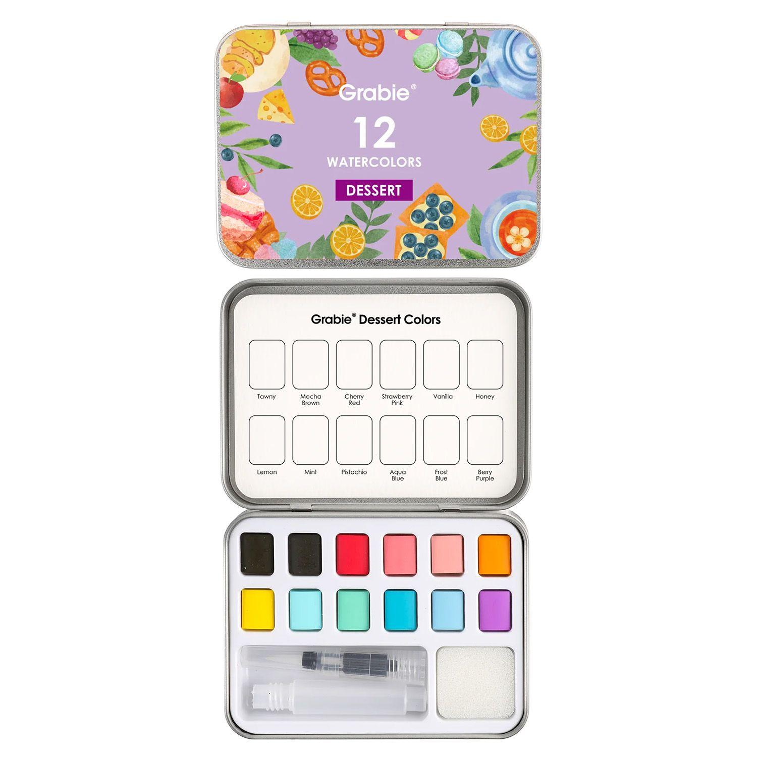 Grabie Set Acuarela Bolsillo + Pincel 12 colores de Postres-0