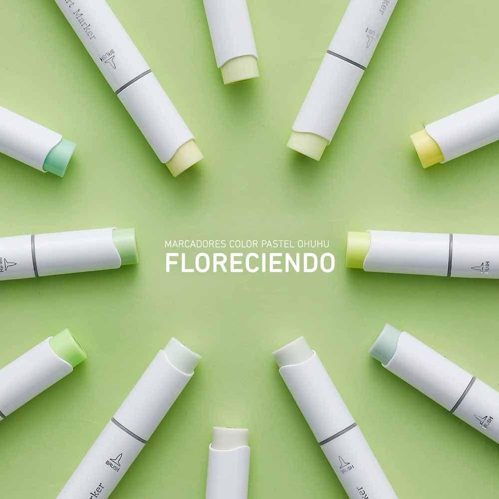 Ohuhu  48 Marcadores Nuevos Colores Pastel - Florecientes-4