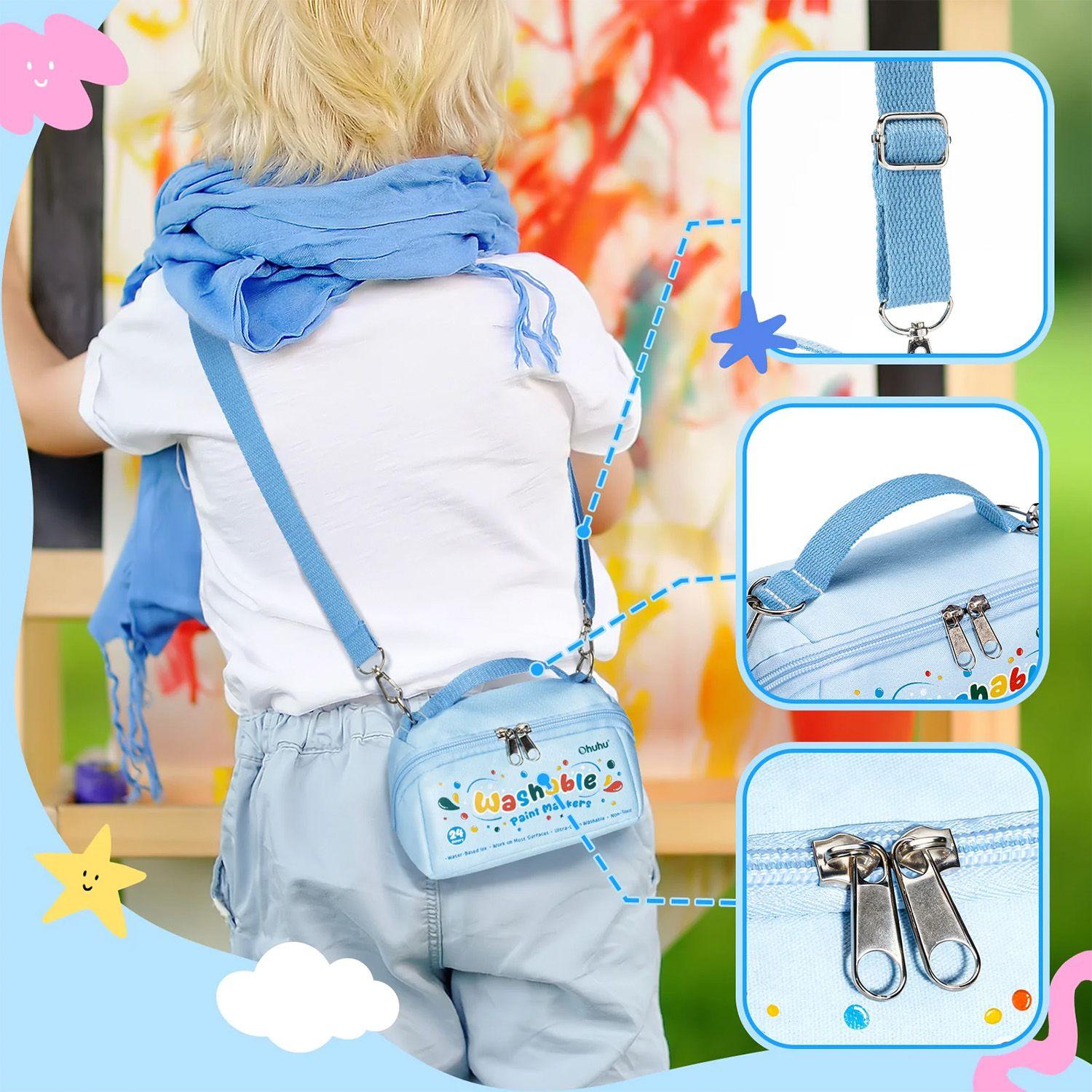 Ohuhu 24 Marcadores Acrílicos Lavables para Niños Punta Bala-8