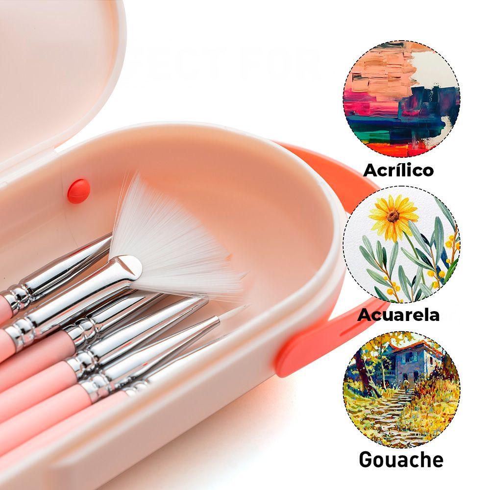HIMI SET DE 8 PINCELES MULTIFORMA ROSADO-3
