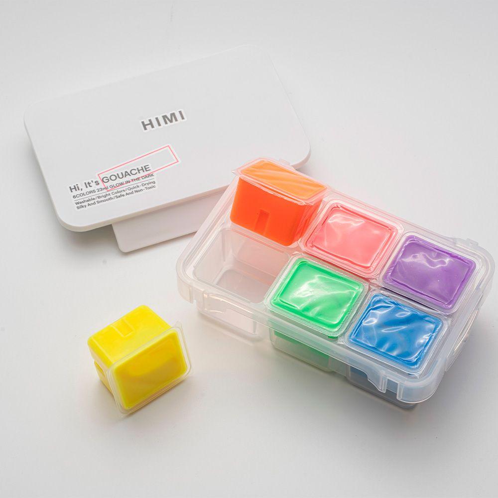 HIMI Set Gouache Brillo en la Oscuridad 6 Tonos Basicos 23ML-3