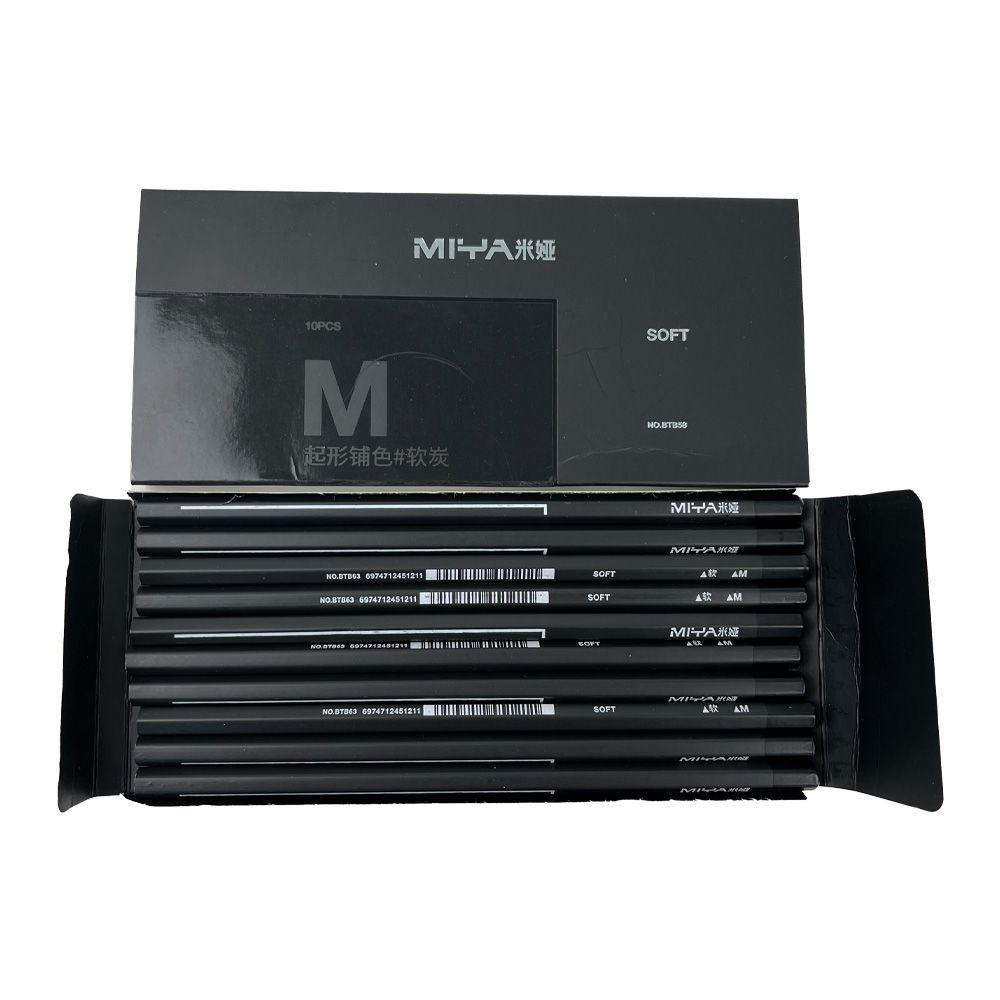 LÁPIZ MIYA M SERIES, LÁPIZ DE CARBÓN 10UNDS, SUAVE-2