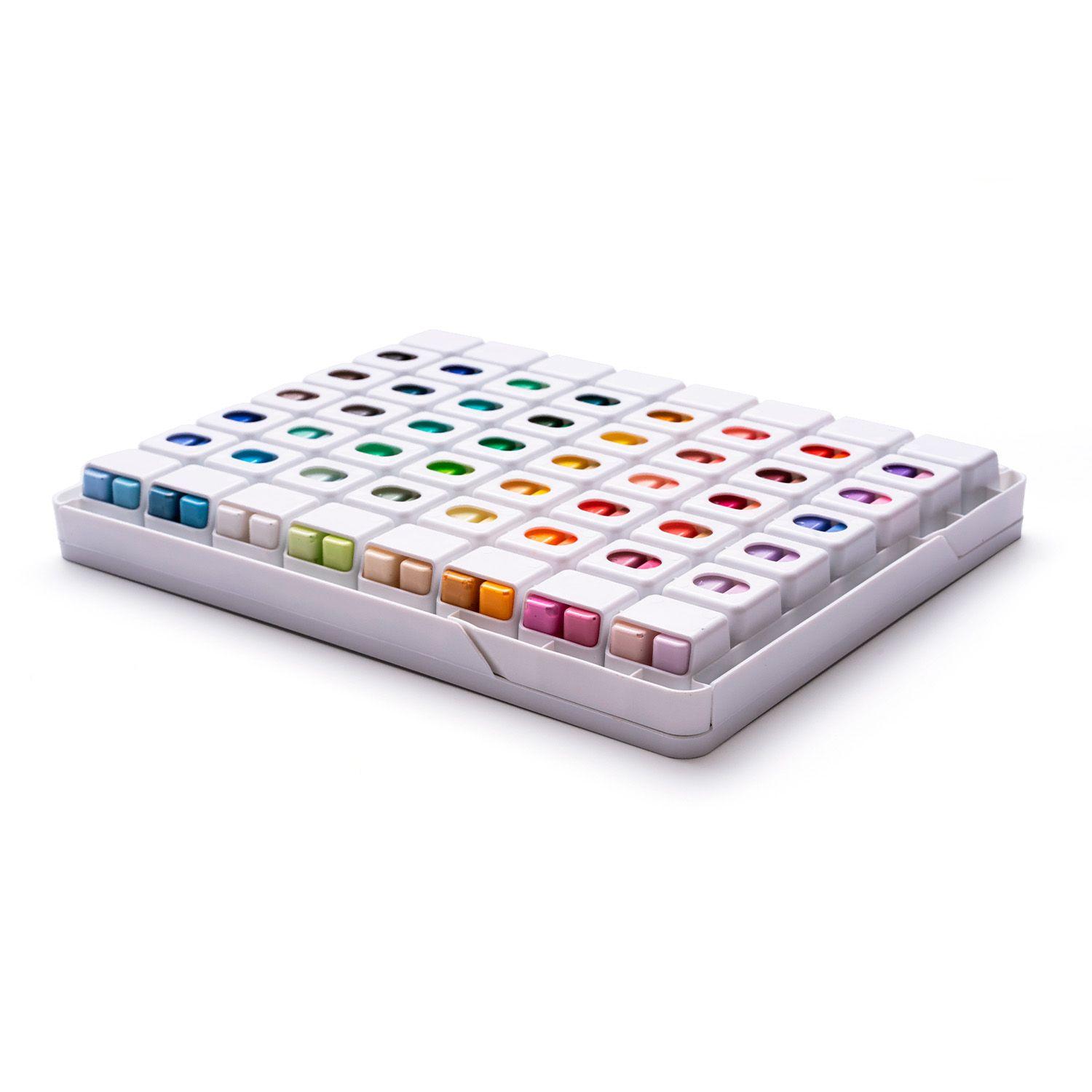 Himi Set Gouache 112 colores Twin Cup 12g Estuche Blanco-2