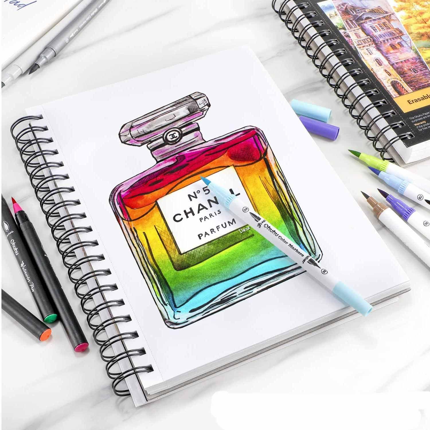 Ohuhu Block MixMedia Técnicas Secas&Húmedas 25*19cm 62h 200g-4