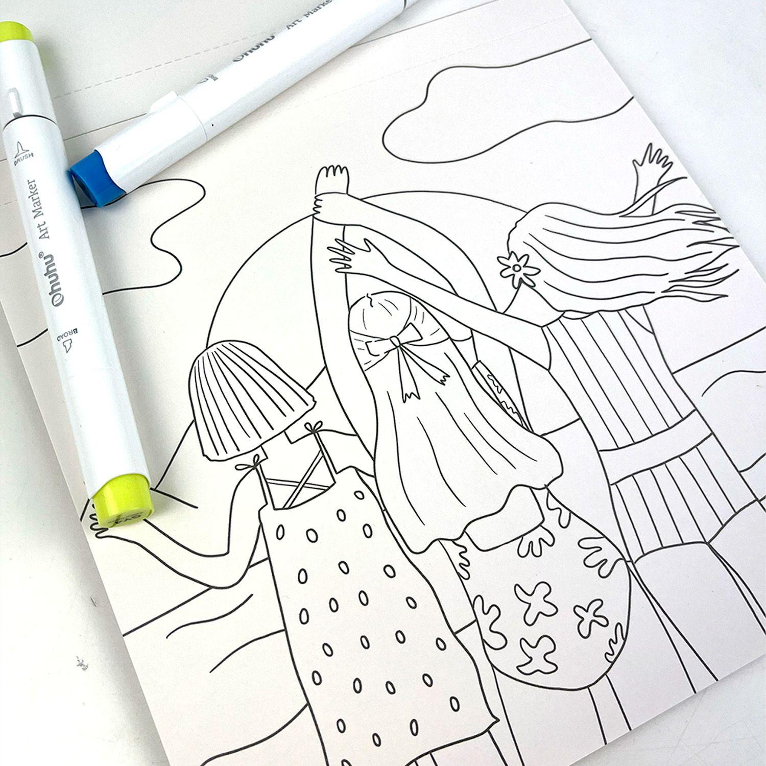 Libro para Colorear Amigas en Colores por Dani Blanq-3