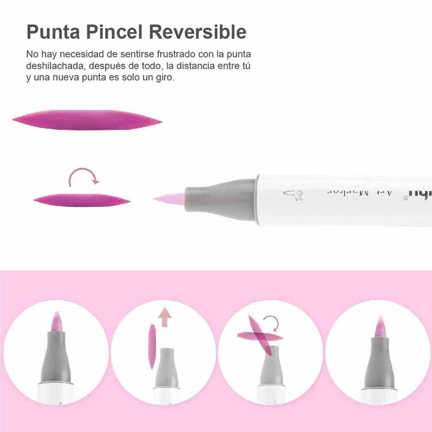 Ohuhu 48 Marcadores Alcohol Basicos +1 Blender Pincel & Fina-2