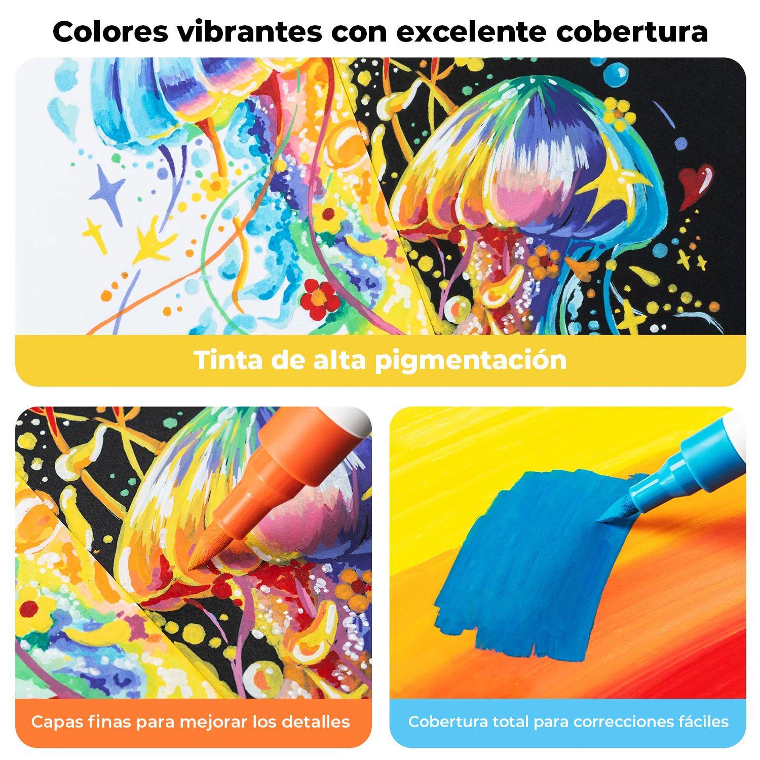 Ohuhu 30 Marcadores Acrílicos Kalalau Punta Bala 1-4mm-4