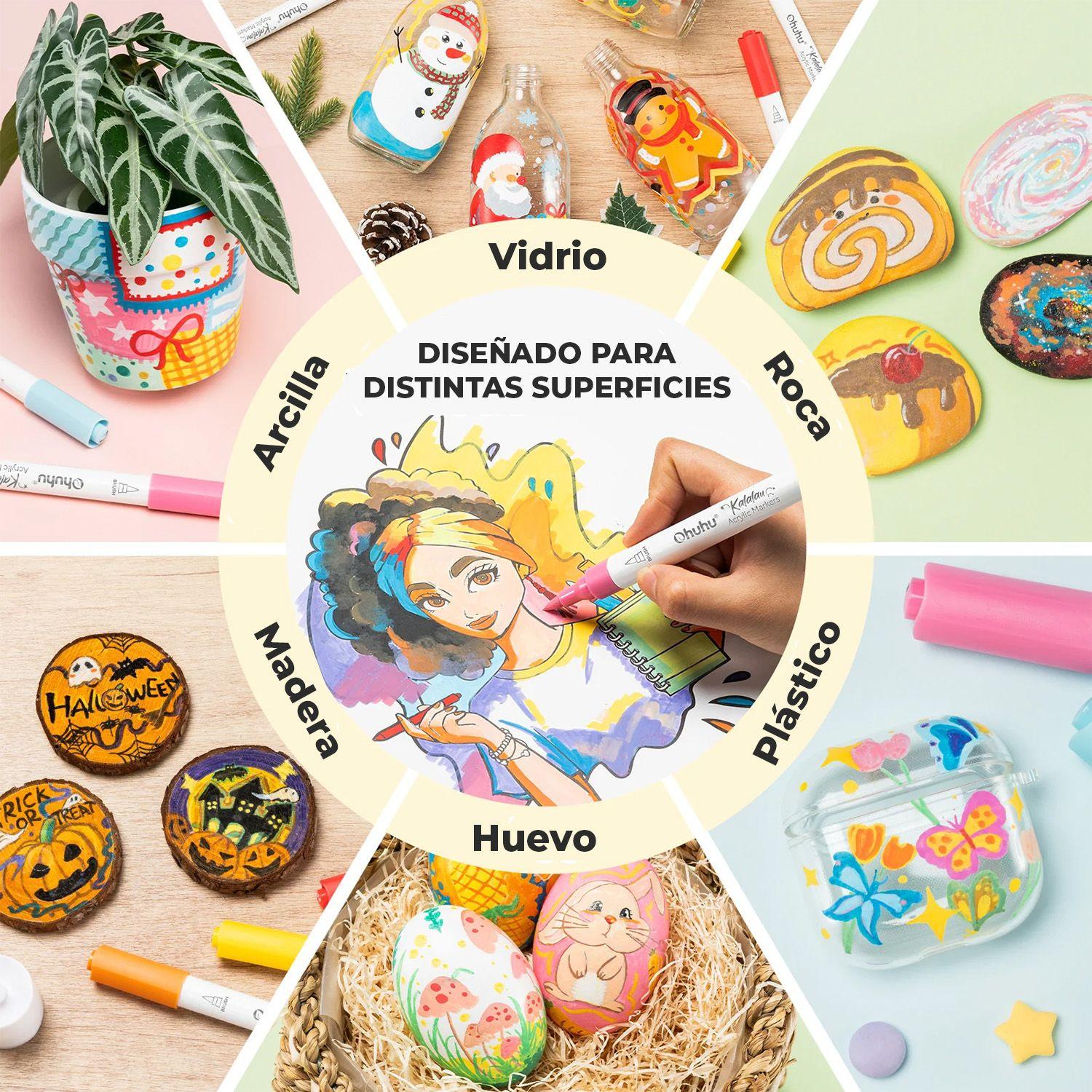 Ohuhu 30 Marcadores Acrílicos Kalalau Punta Bala 1-4mm-6