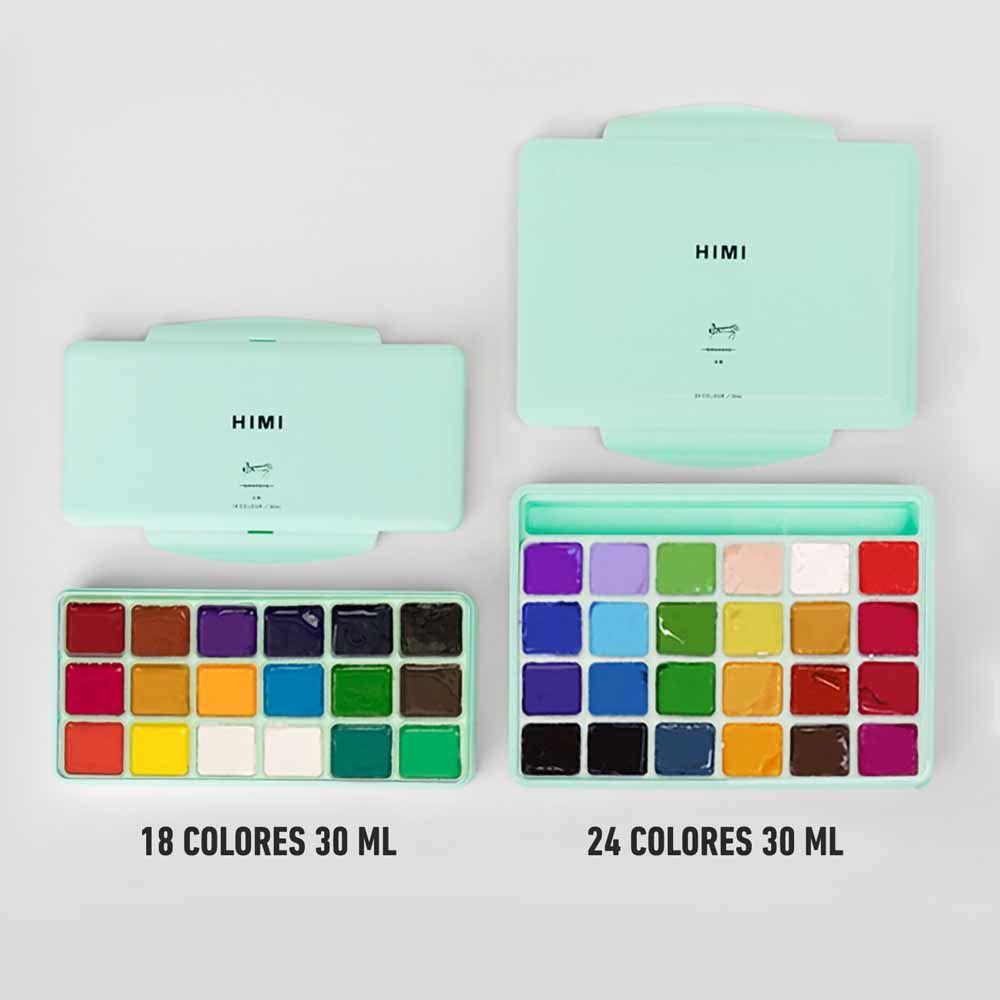 Set Miya gouache 24 colores / 30gr sin pinceles verde-6