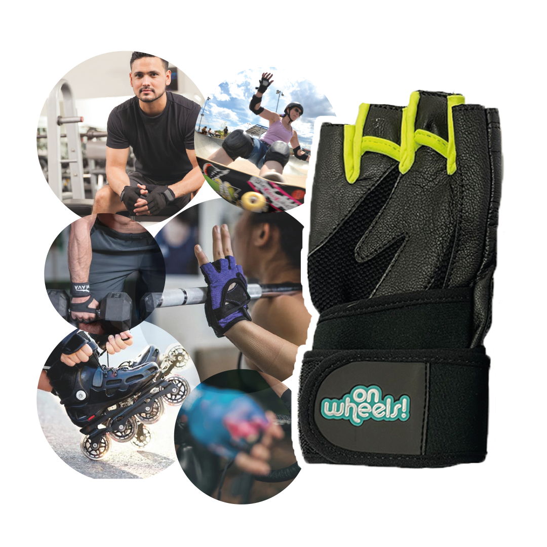 Guantes De Entrenamiento Para Pesas Black Amarillo Onwheels-6