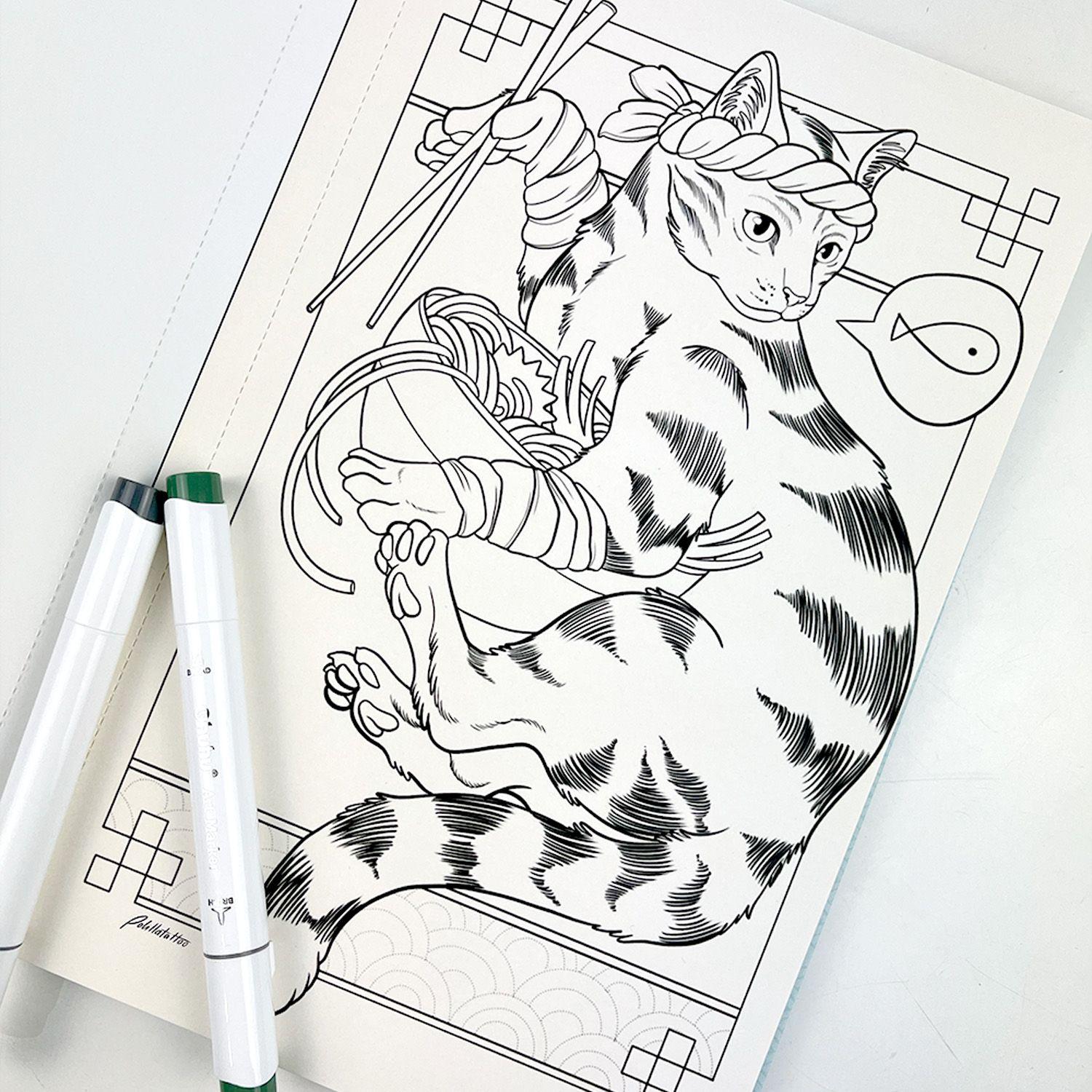 Libro para Colorear Kawaii por Polillatattoo-2