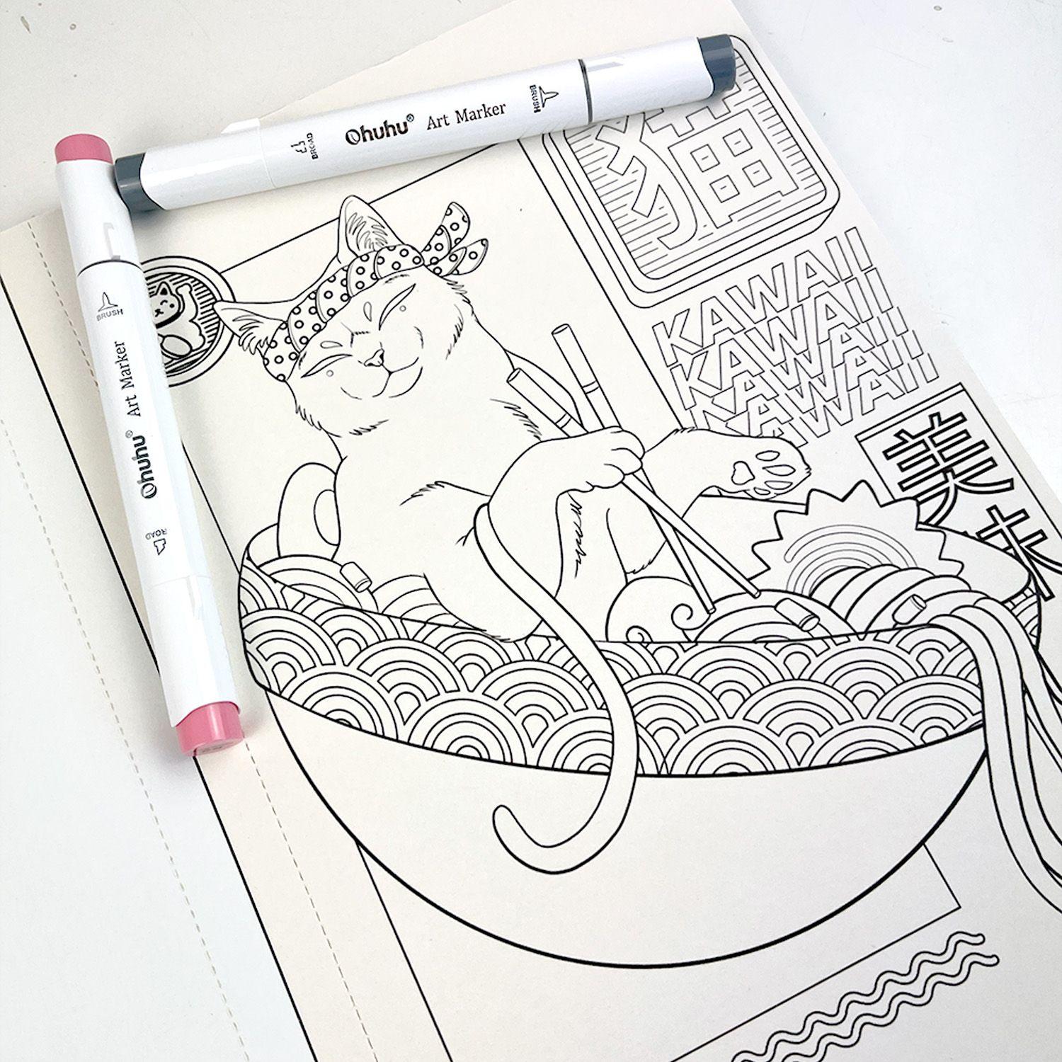 Libro para Colorear Kawaii por Polillatattoo-3