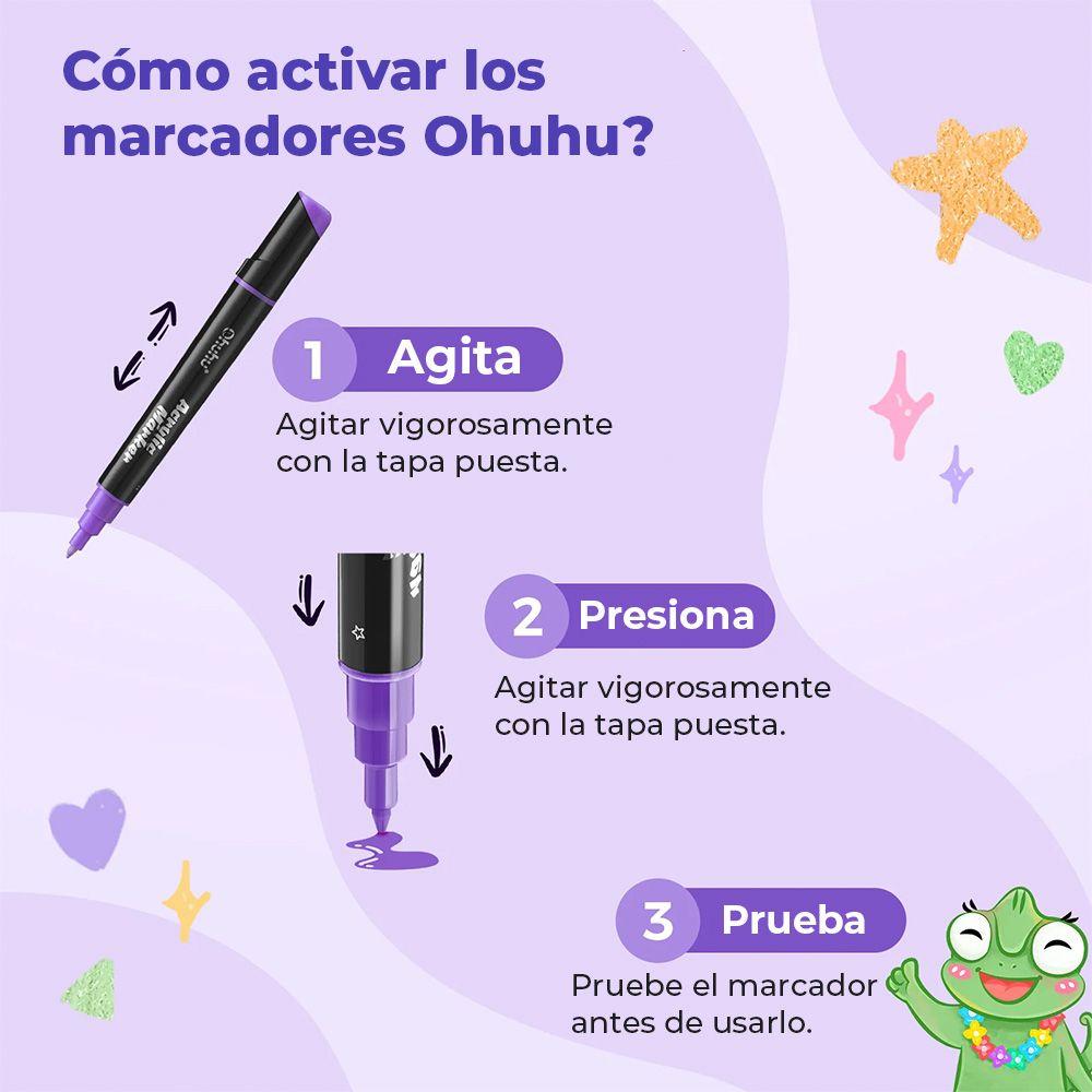 Ohuhu 90 Marcadores Acrílicos Punta Fina y Redonda-2