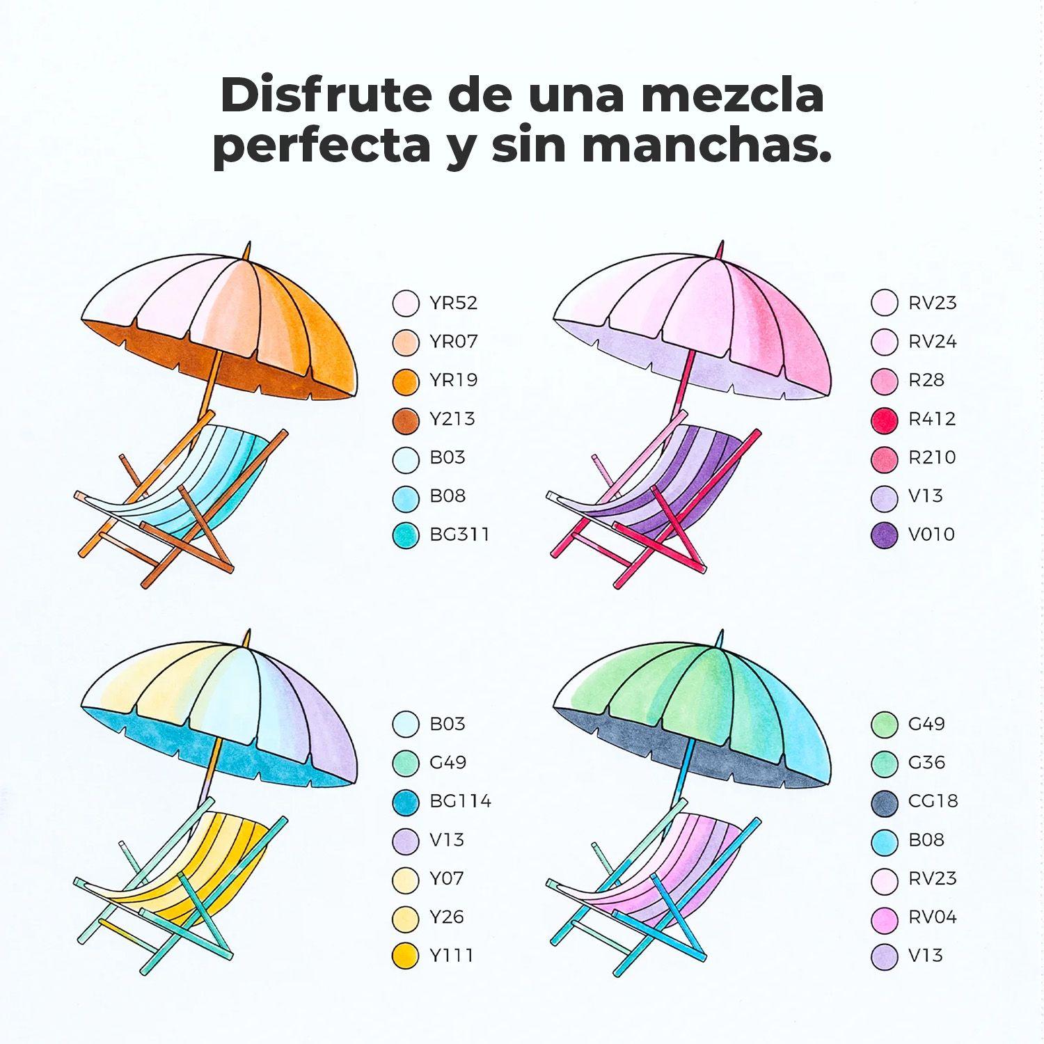 Ohuhu 48 Marcadores Alcohol Honolulu S Pincel&BiseladaSuave-5