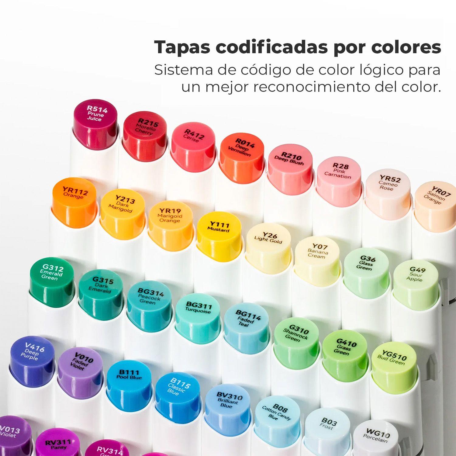 Ohuhu 48 Marcadores Alcohol Honolulu S Pincel&BiseladaSuave-6