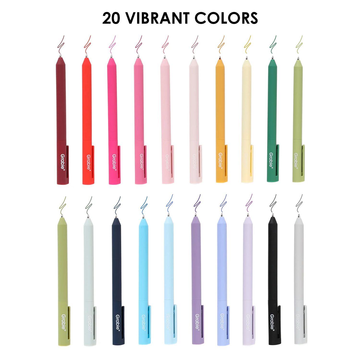Grabie Set de 20 Bolígrafos de Gel Retráctiles de Colores-2