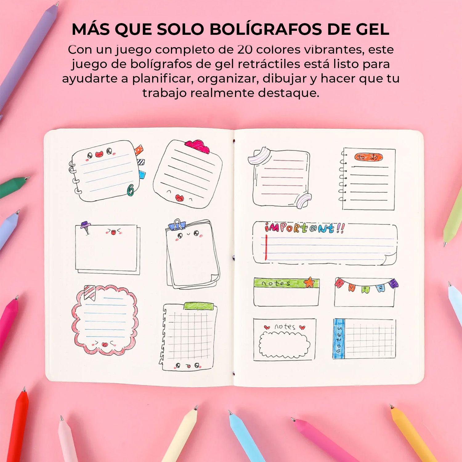 Grabie Set de 20 Bolígrafos de Gel Retráctiles de Colores-5