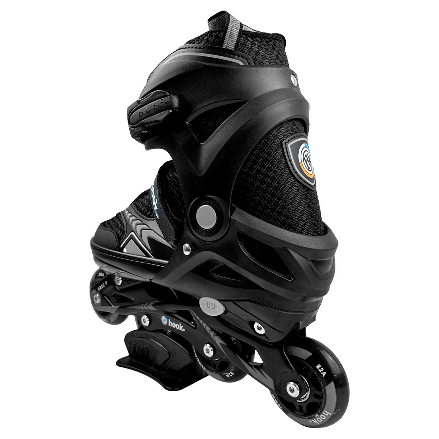 Patines en Linea Extensibles Hook Fitness Negro L (38-41)-3
