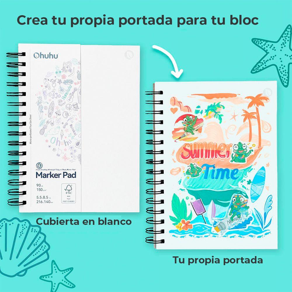 Ohuhu Block Doble Cara (21,6x14cm,60hojas,150g) AntiSangrado-1