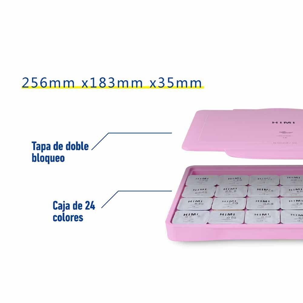 Set Miya gouache 24 colores / 30gr sin pinceles rosado-5