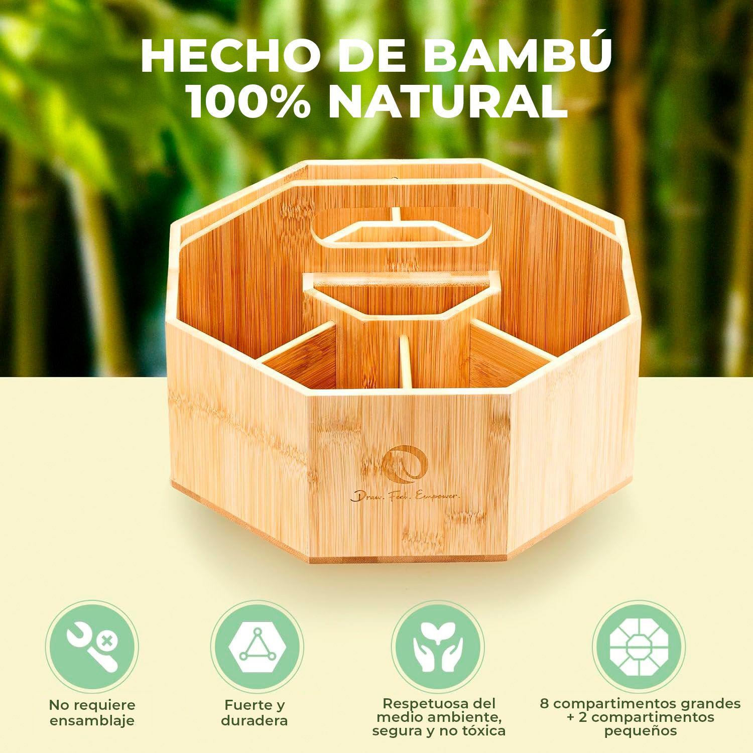 Ohuhu Organizador de Bambú Giratorio para 162 Marcadores-6