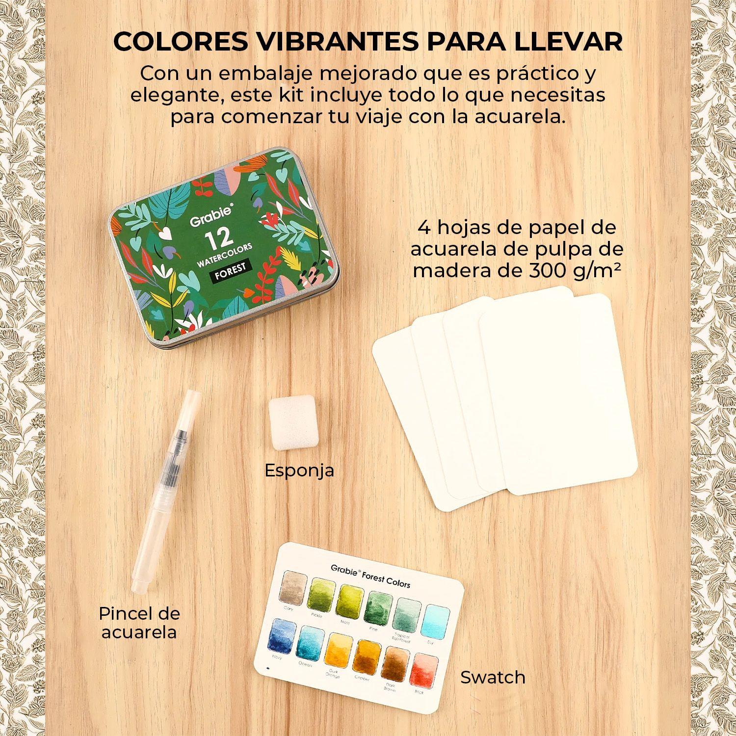 Grabie Club Box: Kit de Acuarela + Libro de Temática Bosque-3
