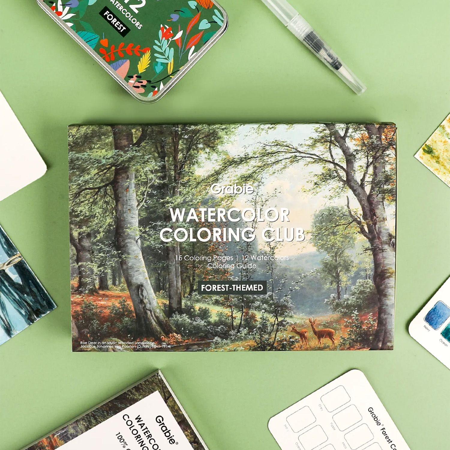 Grabie Club Box: Kit de Acuarela + Libro de Temática Bosque-7