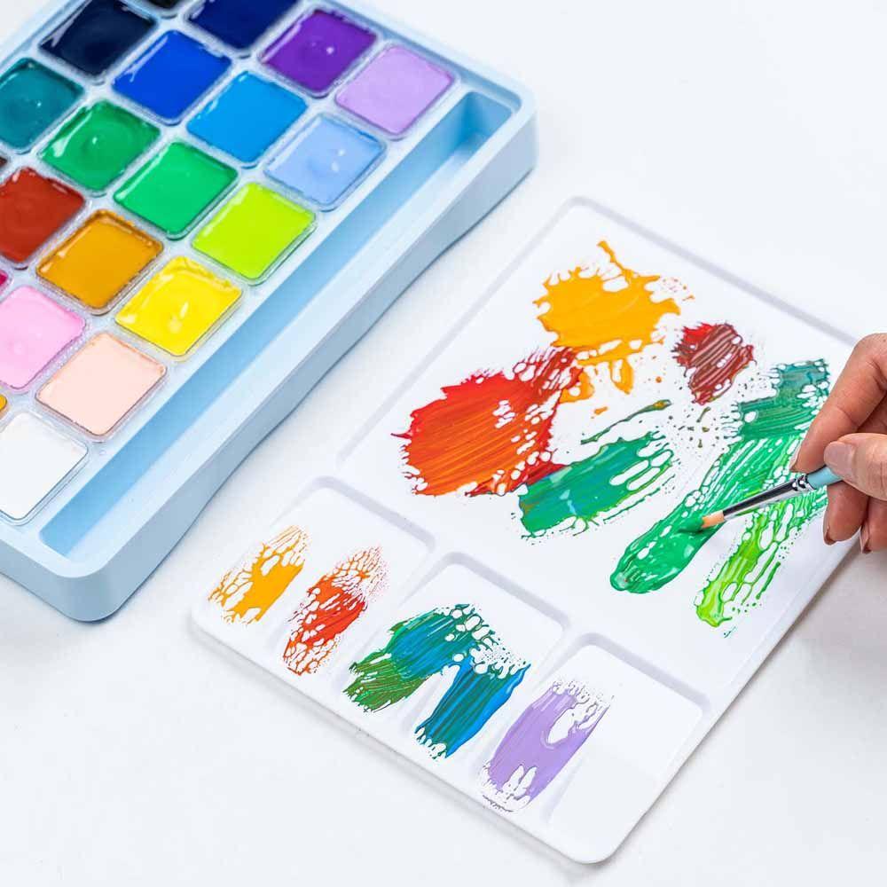Set himi gouache 24 colores / 30gr sin pincel celeste-4
